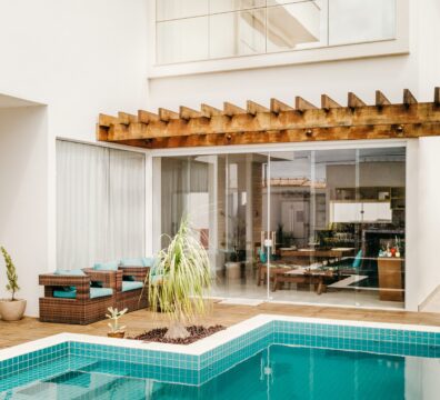 outside area with pool